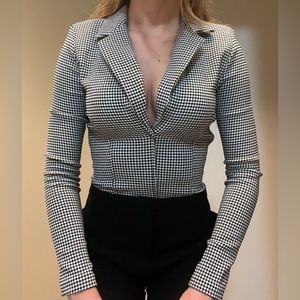 NWT Zara Houndstooth Bodysuit